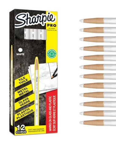 Sharpie 305061 Peel-Off China Marker - White, Pack of 12