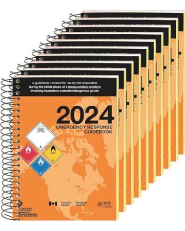 J. J. Keller & Associates, Inc. 2024 Emergency Response Guidebook (ERG), Spiral Bound, 4” x 5.5” Pocket Size, 10-Pack, English
