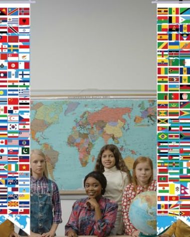 61 In Over 200 International Flag Banner World Flag Banner Welcome Sign for Classroom Decorations Multicultural Around The World Decorations Country flags Soccer Birthday Party Decor (Vivid)