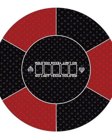 IKULE 47 Inch Round Poker Mat Texas Hold'em Poker Table Top Casino Card Games Portable Rubber Poker Mat for Table for Casino Card Games