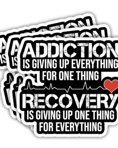 SODAVA (3Pcs, 3in) Addiction Recovery Sticker – Inspirational Mental Health Decal, Positive Quote, Motivational Recovery Gift, Waterproof Vinyl Sticker for Laptop, Water Bottle, Car Bumper