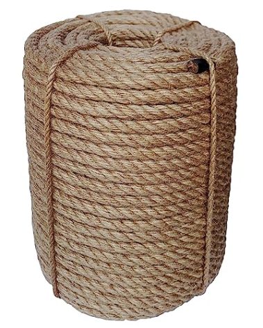 ILIKEEC Jute Rope 10mm, 164 Feet 4.5lb Thick Garden Jute Twine String for DIY Cat Scratcher, Gardening, Bundling and Wall Hanging Craft Decorative (Brown)