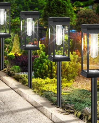 BesLowe 【Upgraded】 Solar Pathway Lights Outdoor, 8-Pack Large LED Solar Light Outdoor Waterproof, Super Bright Outside Lights for Yard, Sun-Powered Landscape Lighting for Garden Walkway, Cool White
