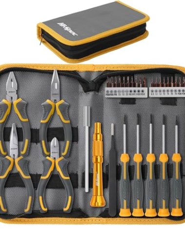 Hi-Spec 32pc Electronics Repair & Opening Tool Kit Set for Laptops, Phones, Devices, Computer & Gaming Accessories. Precision Small Screwdrivers with Pentalobe Bits for iPhones & MacBooks