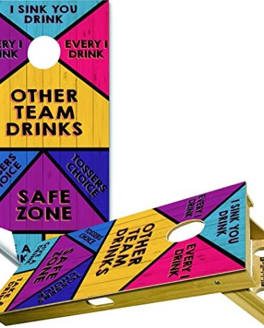Beerpongtoss Cornhole Board Wraps, Cornhole Decals and Wraps for Boards (Set of 2) - Transform Your Cornhole Game with Our Durable Board Wraps (Drinking-game-cornhole-wrap)
