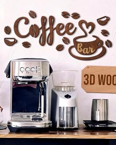 Woodamore Coffee Bar Signs for Wall Decor - Vintage Coffee Signs Decor for Kitchen, Cafe Decorations for Home Bar Accessories, Farmhouse Cafe Sign