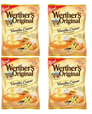 Werther's Original Vanilla Creme Soft Caramels, 4.51 Oz Pack of 4