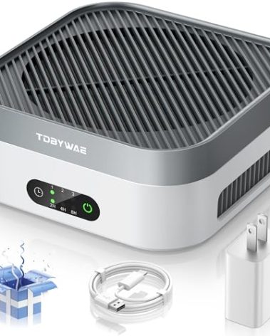 TDBYWAE Air Purifier for Home – True HEPA Filter for Pets, Smoke & Allergies | 600 Sq Ft Coverage | Ultra-Quiet & Portable for Bedroom/Travel