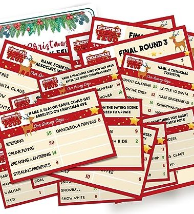 Christmas Friendly Feud Game, Family Feud Game, Family Game Night, Trivia Quiz, Christmas Trivia Game, Games for Family, Office, Class, Group, Fun Feud for Family -SC01