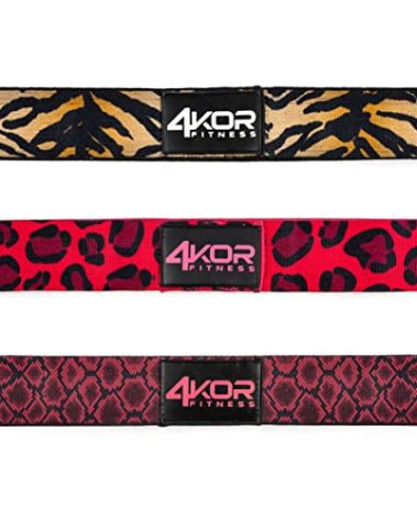 4KOR Resistance Animal Print Fit Bands - Set of 3 | Tone & Lift Glutes - Exercise Band for Strength Training, Yoga, Stretching, Barre or Pilates Workout - 3 Levels of Comfortable Resistance