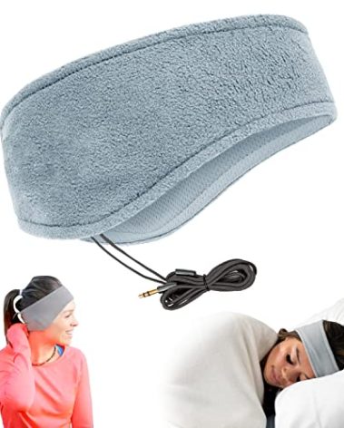 CozyPhones Sleep Headphones - Over Ear Headphones from Ultra Thin Cool Mesh Wired for Side Sleepers, Meditation, Running, Laptop, and Phone - Gray Lycra