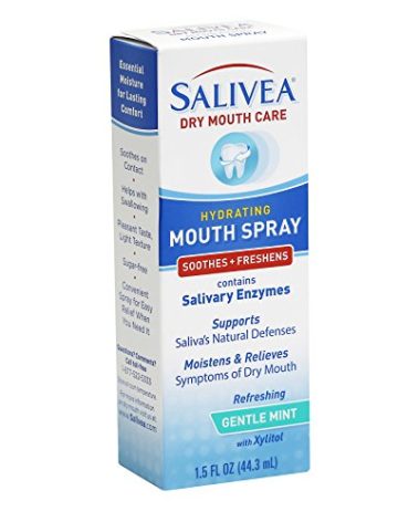 SALIVEA Extra Gentle Dry Mouth Spray - Soothing Mint Mouth Spray with Salivary Enzymes - Moisturizing Mouth Spray to Aid Dry Mouth - Supports Saliva's Natural Defenses - 250 Pumps (1.5oz Bottle)