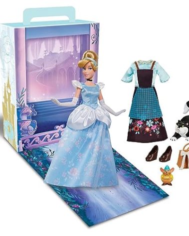 Disney Store Official Cinderella Story Doll - 11 Inches - Includes Coloring Book and Additional Dress, Princess Doll in Classic Outfit, Disney Princess Toys for Girls