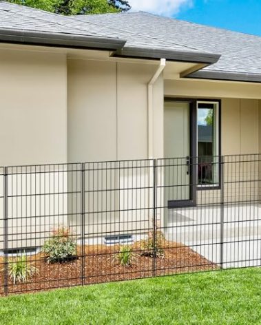 INJOPEXI Garden Fence Outdoor 6 Panels 13ft (L)×36in (H) Decorative Garden Fences with 6 Panels Rustproof Wire No Dig Metal Animal Barrier Dog Rabbit Fencing for Yard Lawn Patio - Without Fence Gate