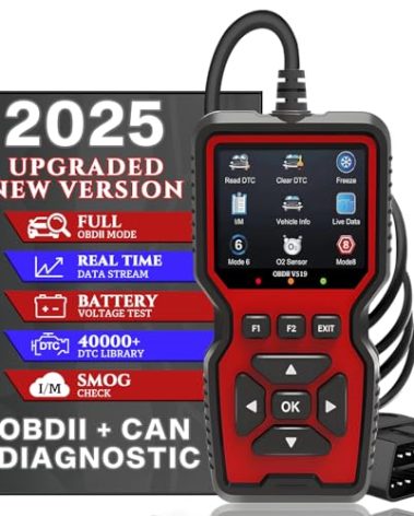 CrysGuard Professional OBD2 V519 Scanner - 2025 Upgraded OBDII + CAN Code Reader, Live Data, Battery Test, 40000+ DTC Library, I/M Readiness, Check Engine Light & Smog Test - All Vehicles After 1996