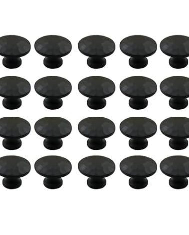 Adonai Hardware "Adin Antique Cast Iron Kitchen Dresser Cabinet Knob Pulls (1.5 Inch x 20 Pack) for Vintage Wooden Barn Doors, Cupboards, Wardrobes, Closets, Furniture, Sheds and Drawer Hardware