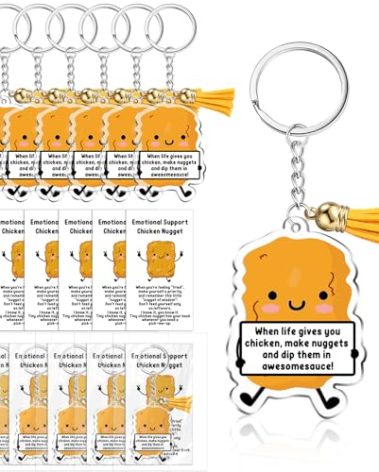 Siifert 12 Set Positive Keychains Gifts Christmas Emotional Support Keychain Appreciation Gift for Coworker Office Team Staff