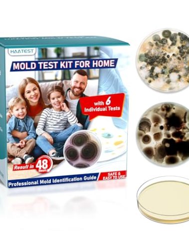 HAATEST Mold Test Kit for Home: 6 Simple Mold Detector with Detailed Identification Guide for Home Surfaces & Indoor Air Quality & HVAC Testing Results in 48 Hours - at Home Black Mold Detection Kit