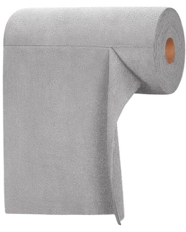 itanso Tear-A-Rag Roll -50 Pack, 12 x 12 Microfiber Cleaning Cloth, Reusable Towels for Home, auto and Shop (Grey)