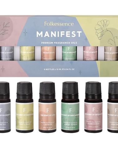 Folkulture Essential Oils for Diffuser for Home | Set of 6 Essential Oil Set | Essential Oil for Candle Making | Essential Oils for Soap Making - Frankincense, Lavender Oils for Relaxation