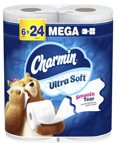 Charmin Ultra Soft Toilet Paper 6 Mega Rolls = 24 Regular Rolls