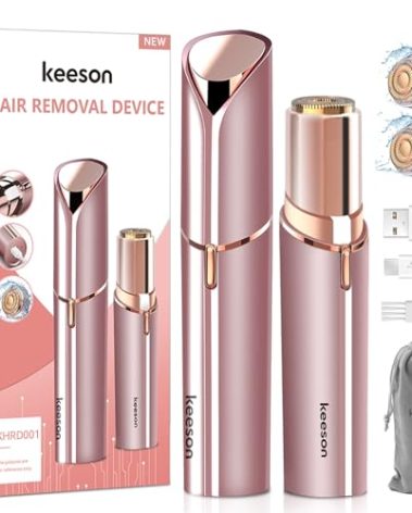 Facial Hair Removal for Women, 360° Floating 2X Powerful Painless Facial Hair Remover, Lipstick-Sized, USB Rechargeable, Face Razors Shaver for Women Upper Lip,Chin,Peach Fuzz,Mustache (Pink)