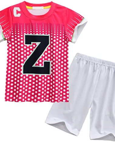 Naeviwth Zed Zombies Costume for Kids, Jersey Cheerleader Costumes Shirt and Shorts Character Outfit Halloween