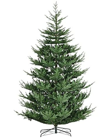HOMCOM 9 Foot Artificial Christmas Tree, Pine Hinged Xmas Tree with 1939 Realistic Branches, Steel Base, Auto Open, Green