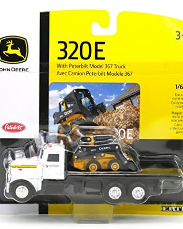 John Deere 1/64 Scale 320E Skid Steer with Truck