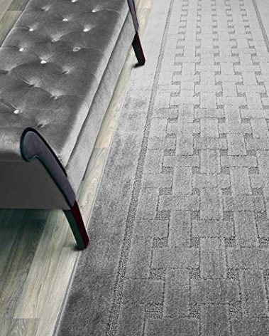 15 Ft Long, Grey, Non-Slip Washable Carpet Runner Rug with Rubber Backing, Custom Floor Mat for Kitchen Hallway Stairs Bedroom Bathroom Entryway, Your Choice of Length (26" X 15')