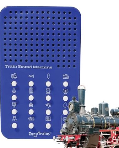 Train Noisemaker with 16 Sounds, Train Whistles, Horns, Conductor and Engine Noises, Portable Electronic Sound Maker Train Themed Sound Board For Kids With 16 Effects, Birthday Noise Maker Toy Gift