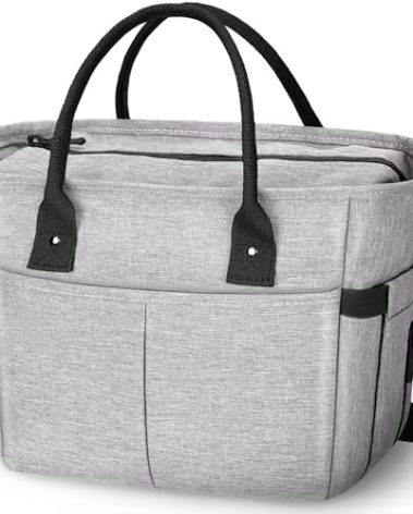KIPBELIF Cute&Classy Roomy Insulated Lunch Bags for Women - Stylish & Functional Large Tote Adult Lunch Box for Working & Picnic