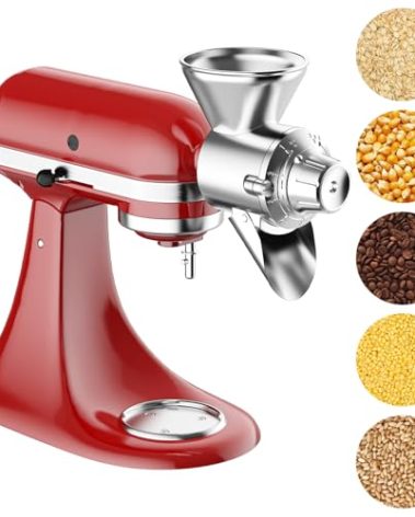 Grain Mill Attachment for Kitchenaid Stand Mixer, Flour Mill for Kitchenaid, Fit for Non-Oily Dry Grain Corn, Coffee Bean, Buckwheat, Oats, Millet, Wheat, Flour Mill Attachment by Cofun