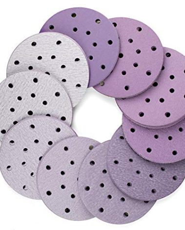 LotFancy Sanding Discs, 6 Inch 17 Hole, 100PCS 40 60 80 120 180 220 240 320 400 800 Grit Assorted Professional Sandpaper, Hook and Loop Random Orbital Sander Round Sand Paper