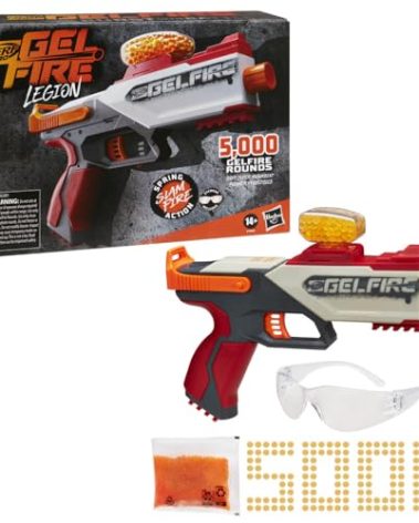 Nerf Pro Gelfire Legion Spring Action Blaster, 5000 Rounds, 130 Hopper, Protective Eyewear, Slam Fire, Ages 14 & Up