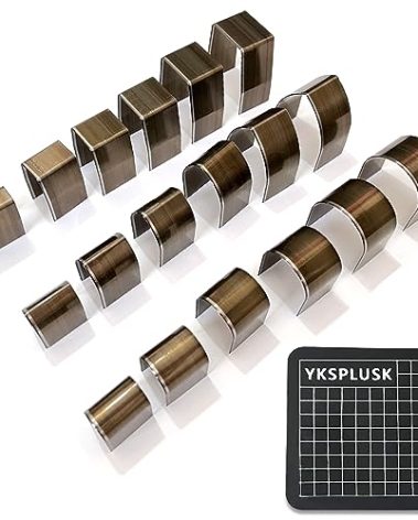 YKSPLUSK 18 Pieces Leather Corner Punch Set, Leather End Punch Tool High Carbon Steel Corner Cutter Tools, Corner Trimmers Punch with Mat & Box, Edge Trimmer for DIY Leathercrafts