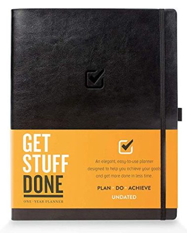 Get Stuff Done Planner for Productivity - 1 Year Undated Daily Planner, 8.5- x 11- - Sturdy & Smart Organizer for Goal Setting - Personal Organizer for Men & Women