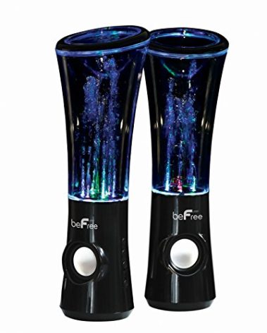 beFree Sound Multimedia Sound Reactive Color Changing LED and Dancing Water Bluetooth Computer Speakers,Black,BFS-Dancing Water
