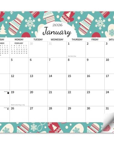 2026 Magnetic Calendar for Refrigerator 24 Month 13 x 11.4 Inch from January 2026 to December 2027, Fridge Wall Monthly Magnet Calendar Planner, Season and Holidays Decor for Home Easy Organizing