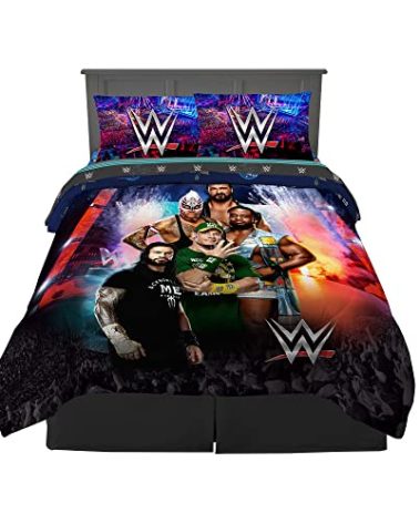 Franco Kids Bedding Super Soft Comforter and Sheet Set, 5 Piece Full Size, WWE