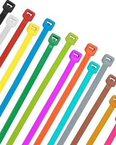 XINGO 1400 PCS Colored Garden Cable Zip Ties 12 inch, 40 lbs Strength, Multicolor Self-Locking Nylon Zip Ties for Marking Chickens Legs or Deco Mesh Wreath Supplies
