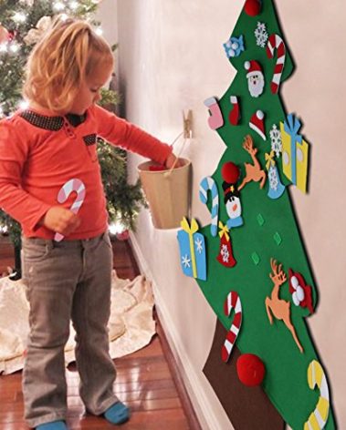 Aytai DIY Felt Christmas Tree Set with Ornaments for Kids, Xmas Gifts, New Year Door Wall Hanging Decorations