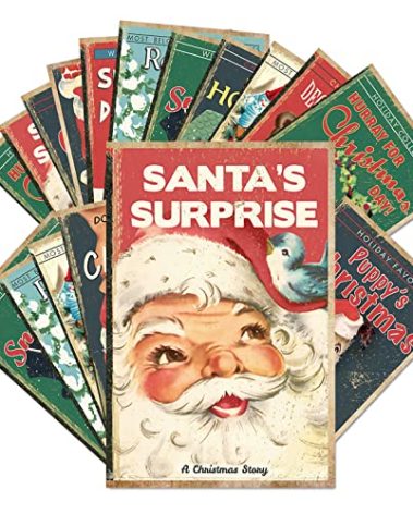 AnyDesign 40 Pack Retro Christmas Greeting Cards Vintage Xmas Cards with Envelopes Stickers Santa Claus Snowman Blank Note Cards for All Occasions New Year Gift Giving, 10 Design, 4 x 6 Inch