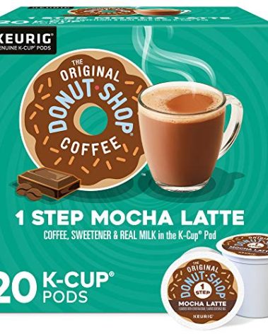 The Original Donut Shop Mocha One-Step Latte, Single Serve Coffee K-Cup Pod, Flavored Coffee, 20 Count