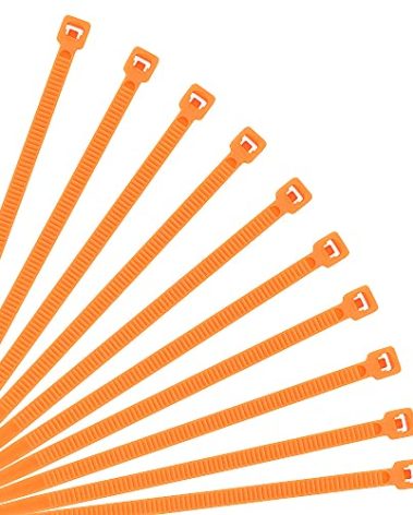 XINGO 8 Inch Cable Zip Ties (500 Pack), 40 Lbs Tensile Strength-Heavy Duty, Self-Locking Nylon Plastic Nylon Wire Ties for indoor and outdoor use(Orange)