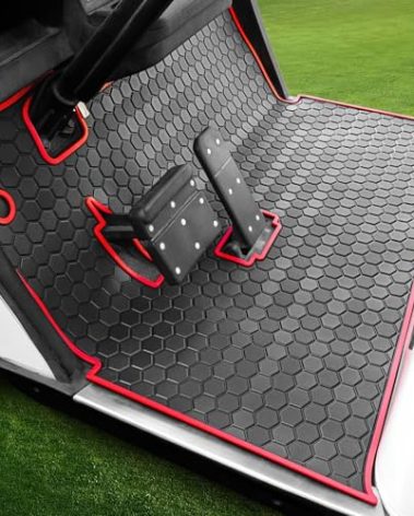 LEAPGOMAX EZGO TXT Golf Cart Floor Mat, Upgrade Full Coverage Liner Mat Replacement Install Easily Thick Rubber Anti-Slip, Fit EZGO TXT (1994+), EX1 (2020), Valor, Cushman Workhorse&Express S4
