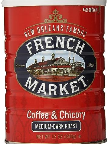 French Market Coffee & Chicory Medium-Dark Roast Ground Coffee, 12oz Can (Pack of 1)