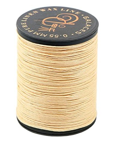FANDOL 100% Natural Linen Thread Waxed Thread for Bookbingding, Leather Sewing, Beading or Macrame (Beige)
