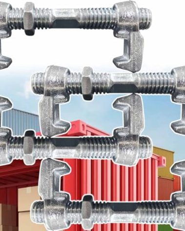 4 Pack Shipping Container Bridge Fitting Clamp/ 280 mm Galvanized Screw Clamp by Container Nut/Rail Shipping Container Accessories Wheels Kit/to Connect Shipping Containers Together…