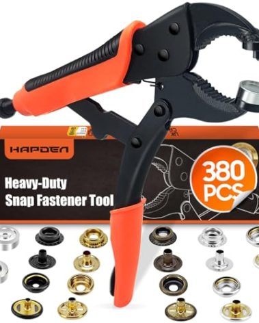 Heavy Duty Snap Fastener Tool, Snap Setter Tool with 100 Sets 4 Color Boat Cover Snaps, Snap Repair Kit, Repairing Boat Covers, Canvas, Fabric, Tarps